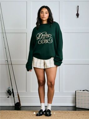Dairy Boy The Signature Sweater Dark Green Sz S